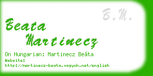 beata martinecz business card